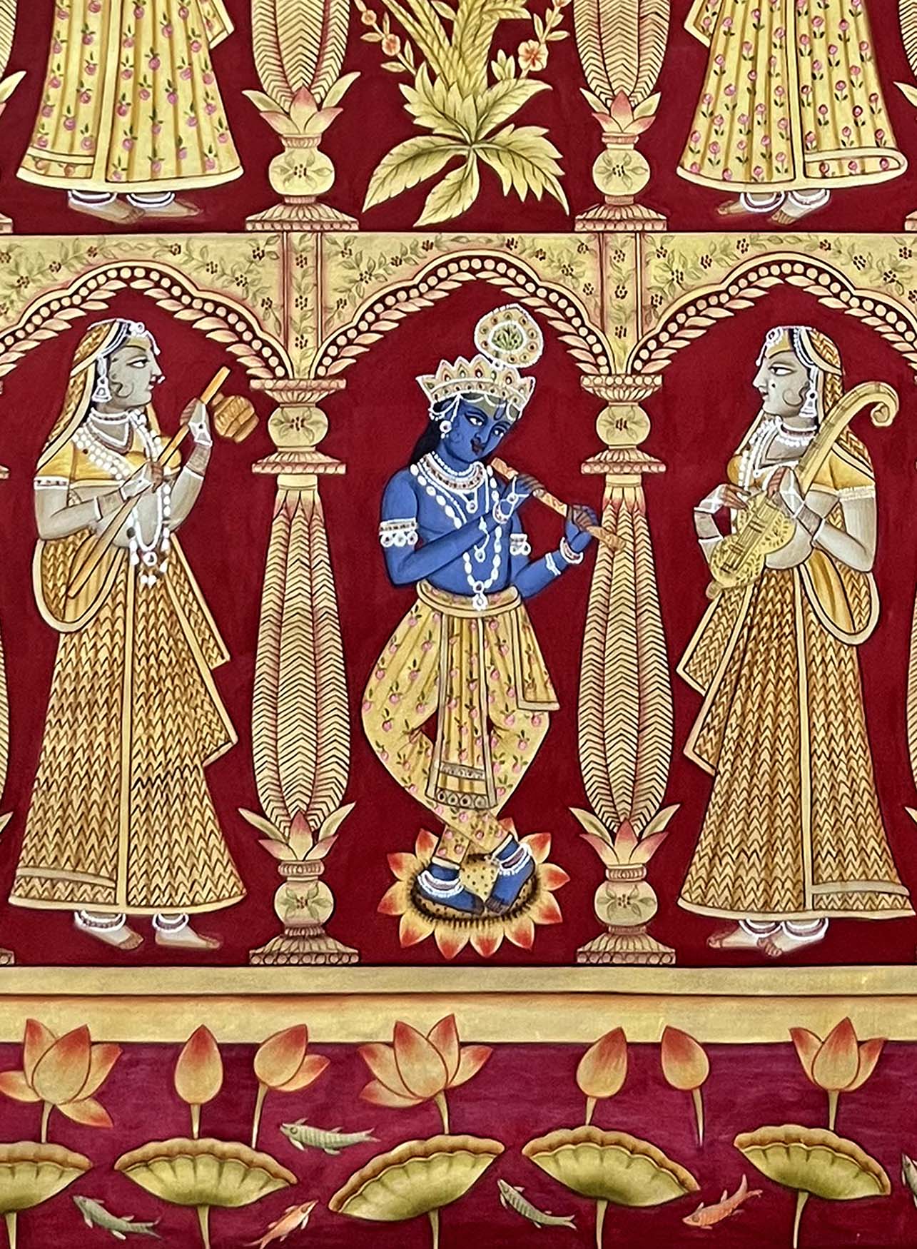 Gopiyo Ki Pichwai - Handmade Painting (Unframed) - Image 3