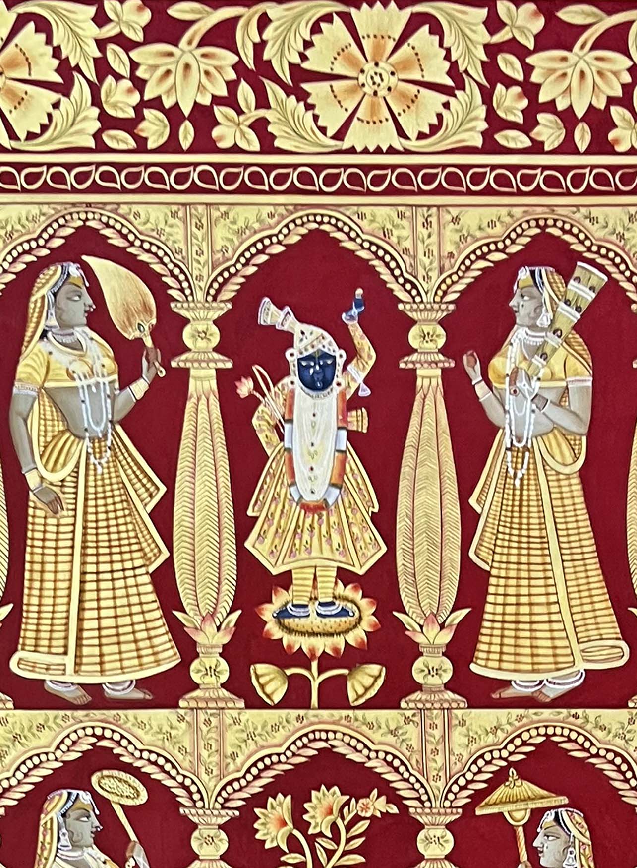 Gopiyo Ki Pichwai - Handmade Painting (Unframed) - Image 4