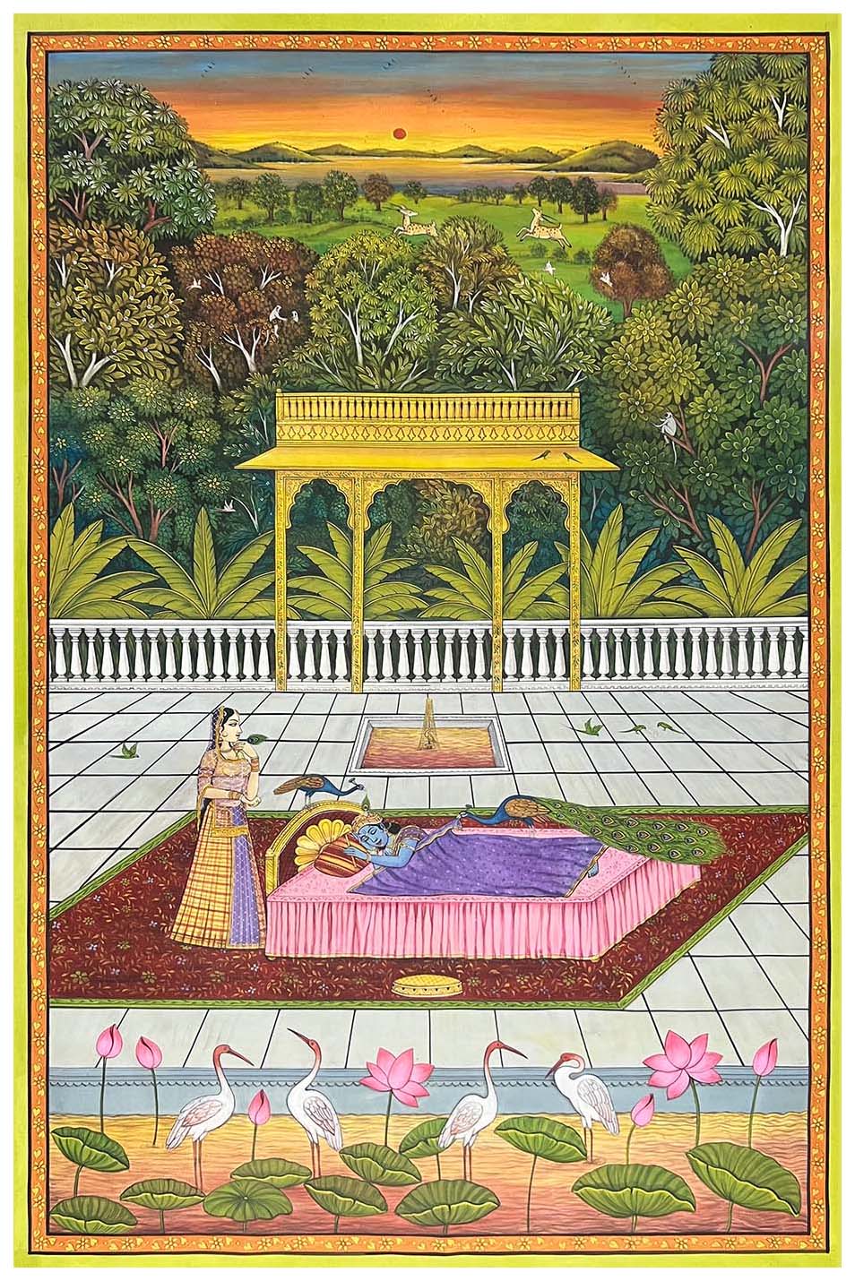 Mangla Darshan - Handmade Pichwai Painting (Unframed / 106.6 x 170.1 cm)