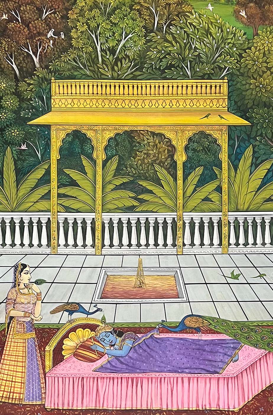 Mangla Darshan - Handmade Pichwai Painting (Unframed / 106.6 x 170.1 cm) - Image 7