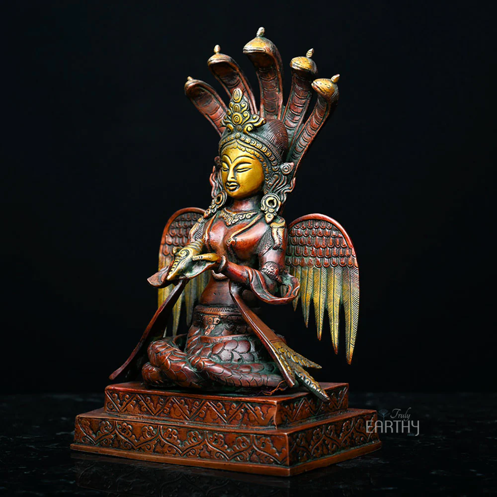 Naga Kanya Brass Statue - Image 2