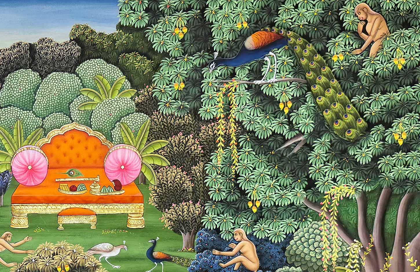 Nidhi Van - Handmade Pichwai Painting (Unframed / 121.9 x 76.2 cm) - Image 4