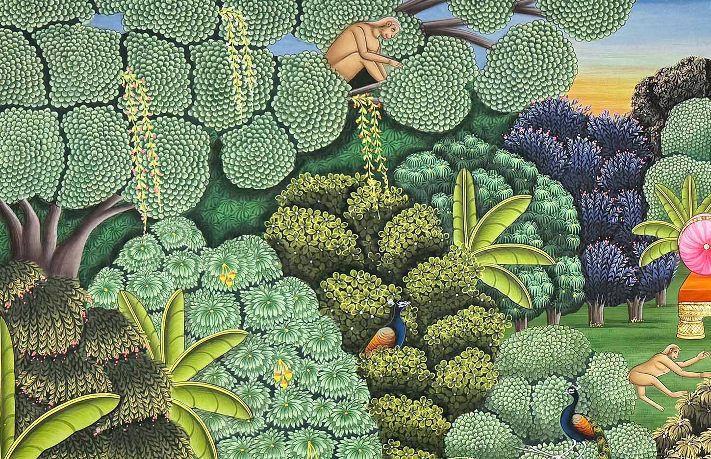 Nidhi Van - Handmade Pichwai Painting (Unframed / 121.9 x 76.2 cm) - Image 6