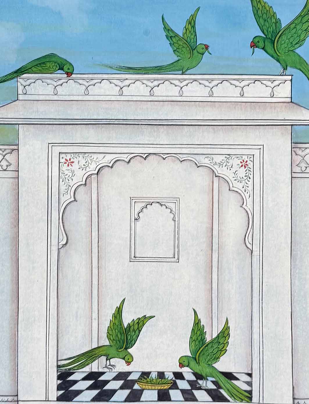 Parrots & Chillies - Handmade Painting (Unframed / 60.9 x 81.2 cm) - Image 3