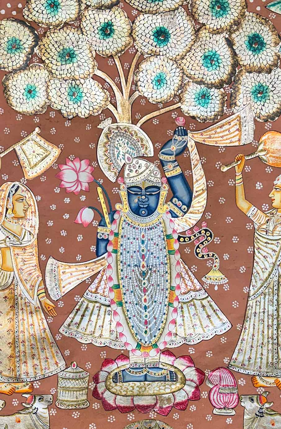 Pichwai Painting Shrinathji Darshan (Handmade / Unframed / 90.1 x 138.4 cm) - Image 2