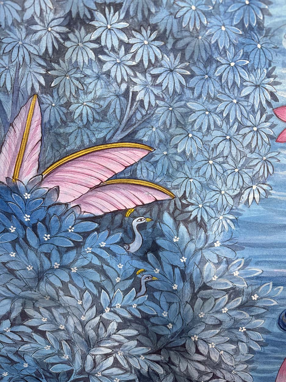 Radha Kund - Handmade Pichwai Painting (Unframed / 132 x 106.6 cm) - Image 4