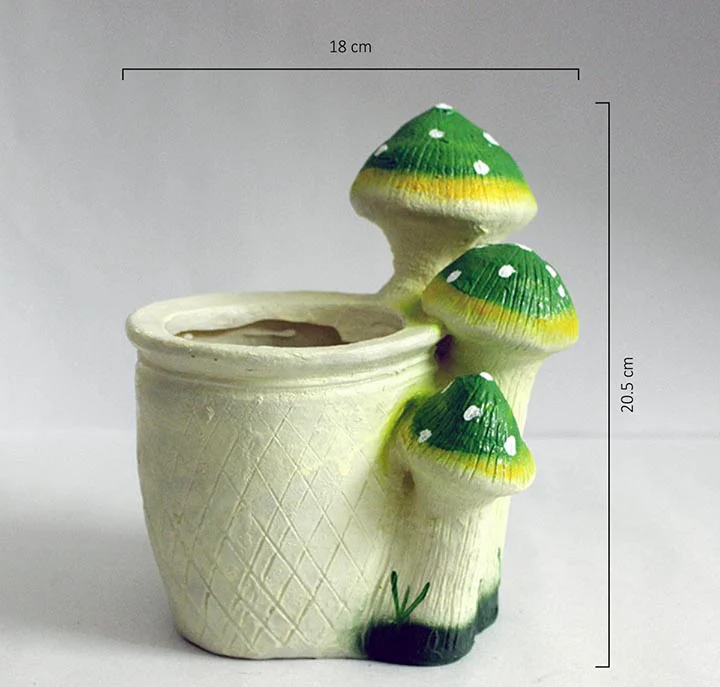 Rising Mushroom Resin Pot – Set of 2 (without Plant) - Image 3
