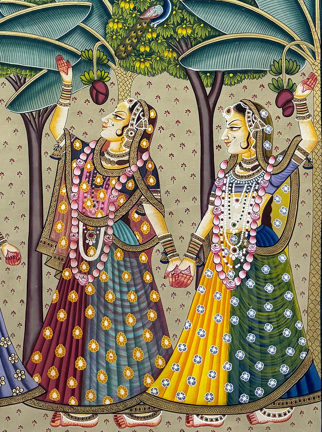 Sakhis - Handmade Pichwai Painting (Unframed) - Image 3