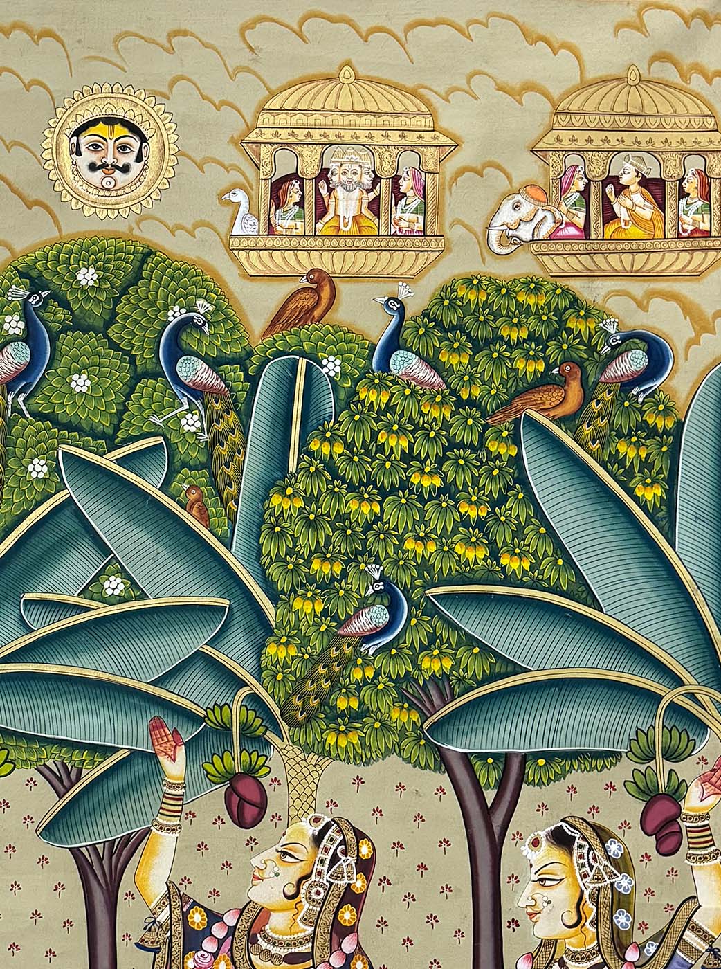 Sakhis - Handmade Pichwai Painting (Unframed) - Image 5