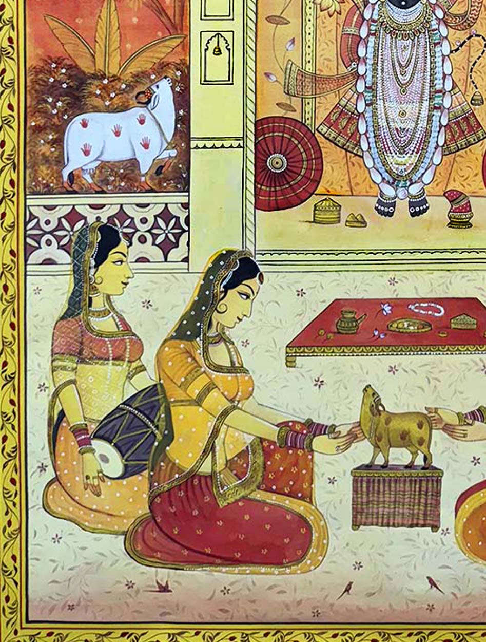 Sharad Purnema - Handmade Pichwai Painting (Unframed / 91.4 x 121.9 Cm) - Image 3