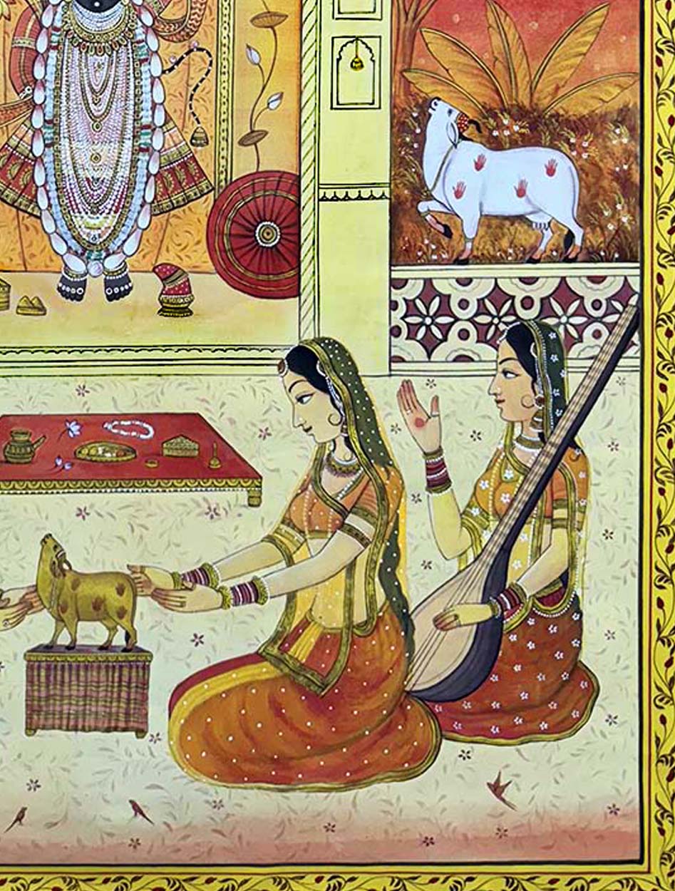 Sharad Purnema - Handmade Pichwai Painting (Unframed / 91.4 x 121.9 Cm) - Image 4