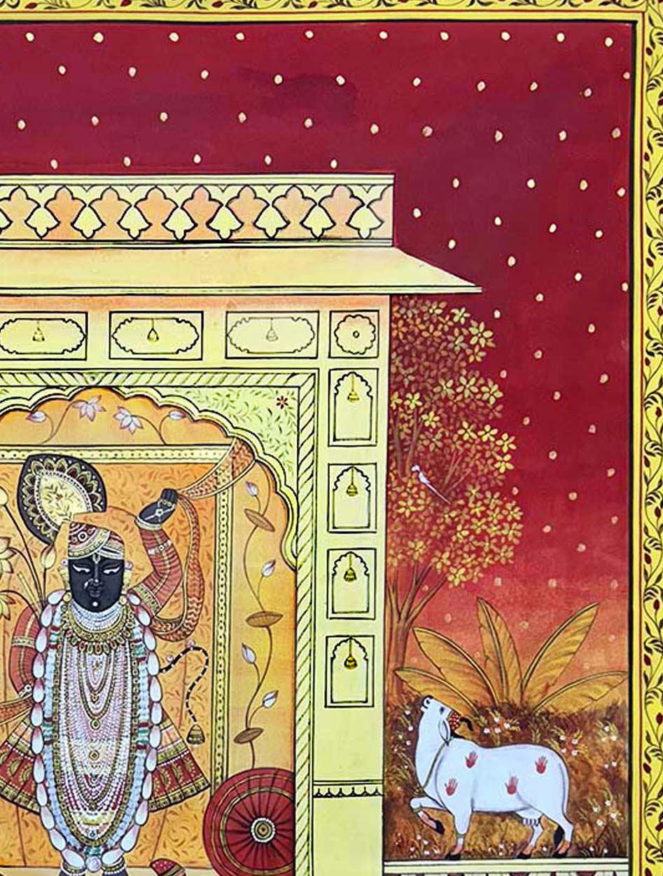 Sharad Purnema - Handmade Pichwai Painting (Unframed / 91.4 x 121.9 Cm) - Image 5