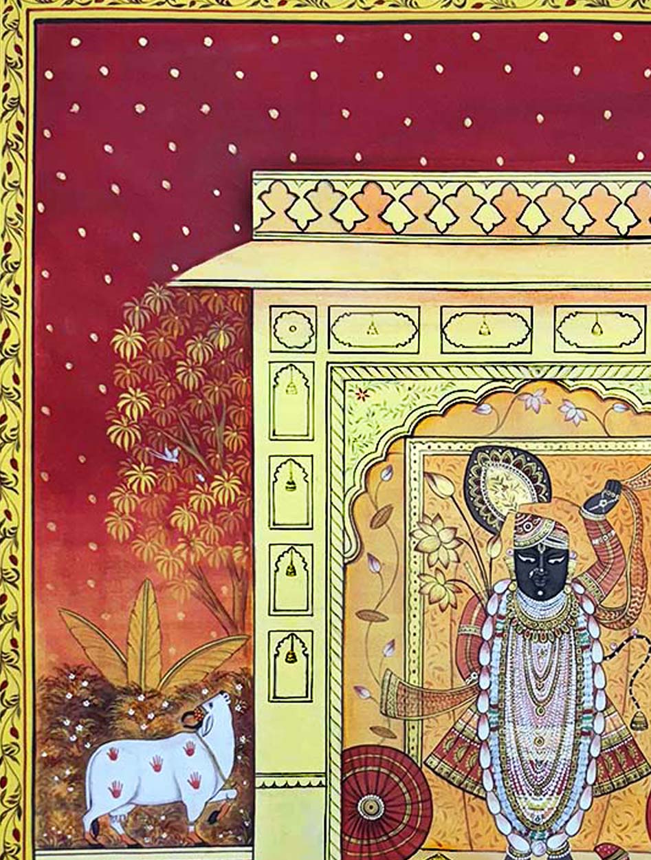 Sharad Purnema - Handmade Pichwai Painting (Unframed / 91.4 x 121.9 Cm) - Image 6