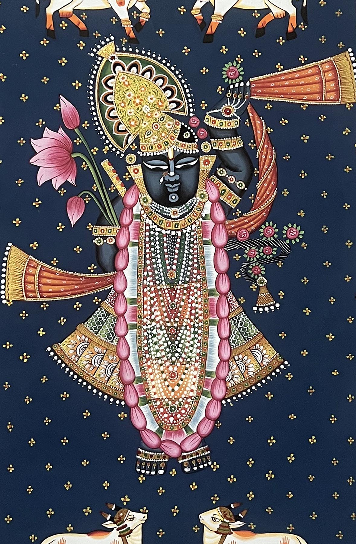 Shrinathji Pichwai Painting - Handmade (Unframed) - Image 2
