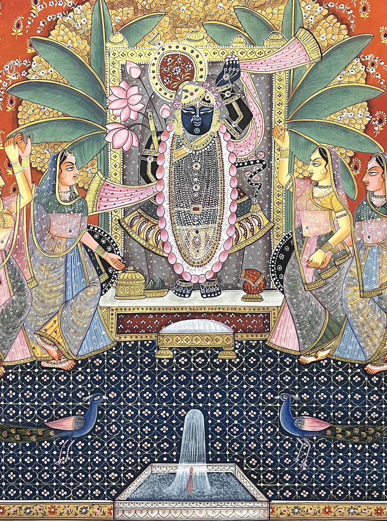 Pichwai Sharad Purnima - Handmade Painting (Unframed) - Image 4