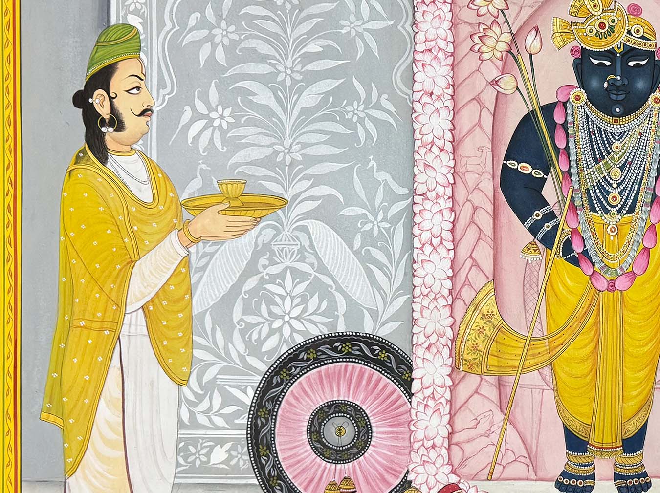 Shringara of Shrinathji - Handmade Pichwai Painting ( 128.2 x 95.2 cm / Unframed) - Image 3