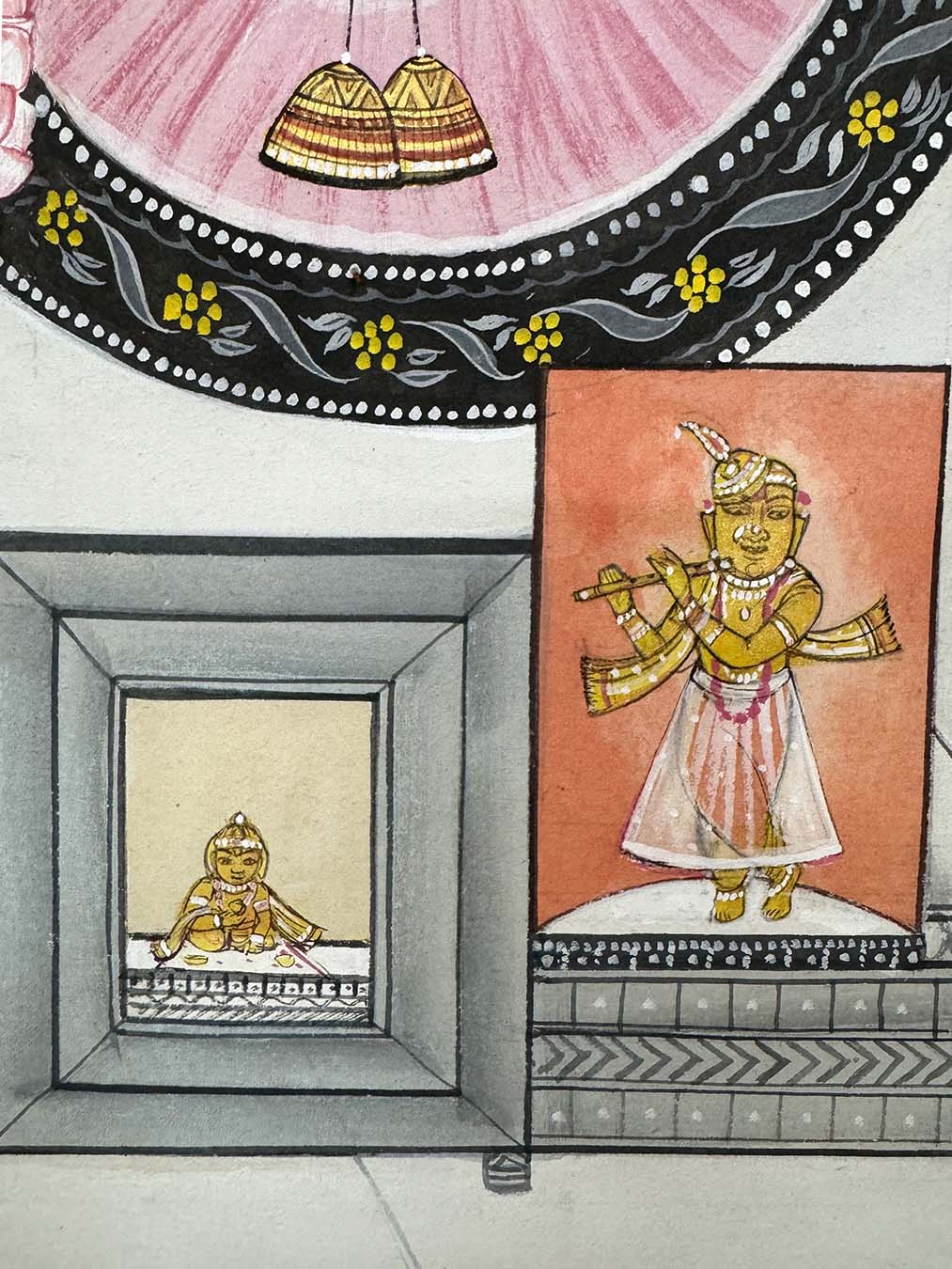 Shringara of Shrinathji - Handmade Pichwai Painting ( 128.2 x 95.2 cm / Unframed) - Image 5