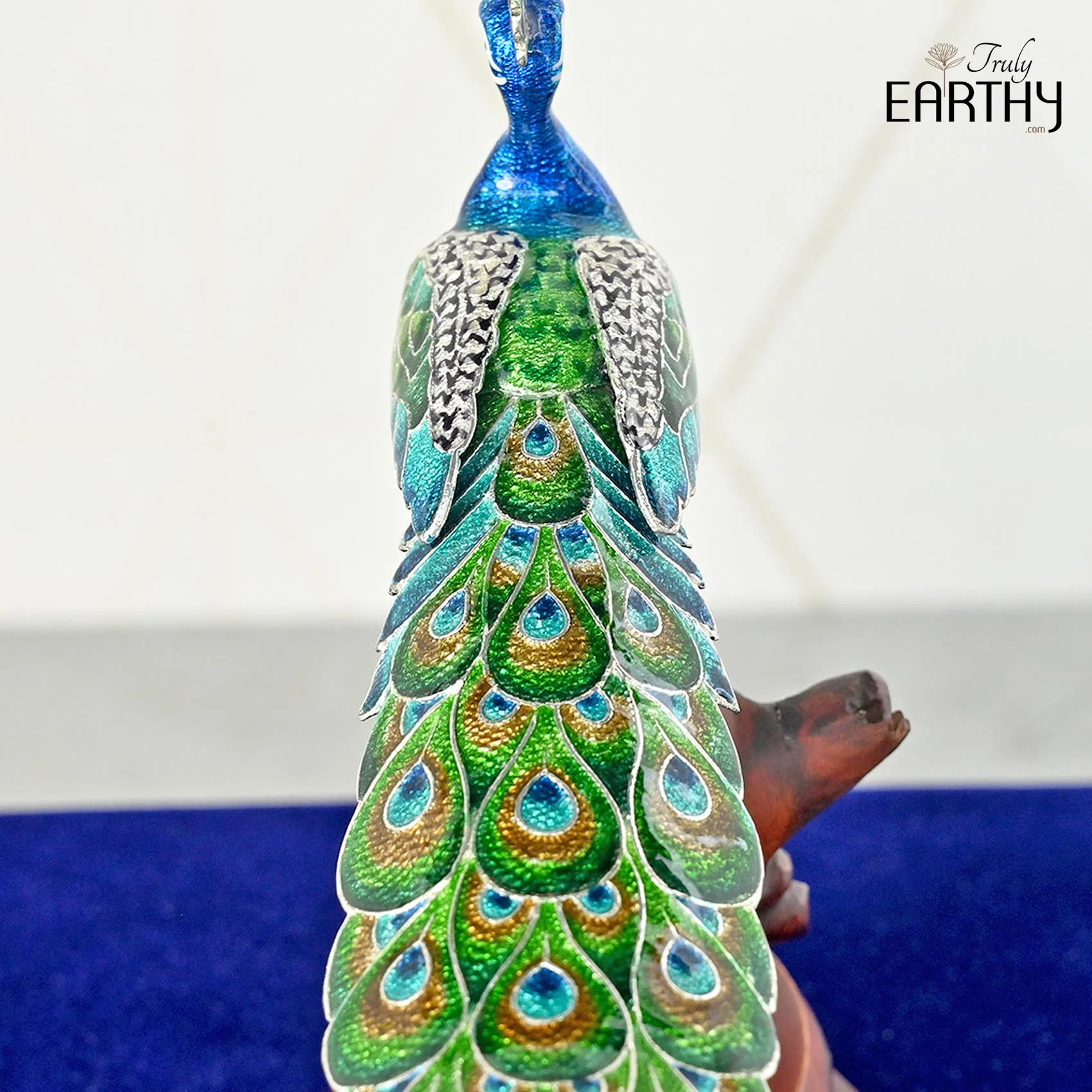 Silver Meenakari Peacock (Silver Enameling) - Image 4