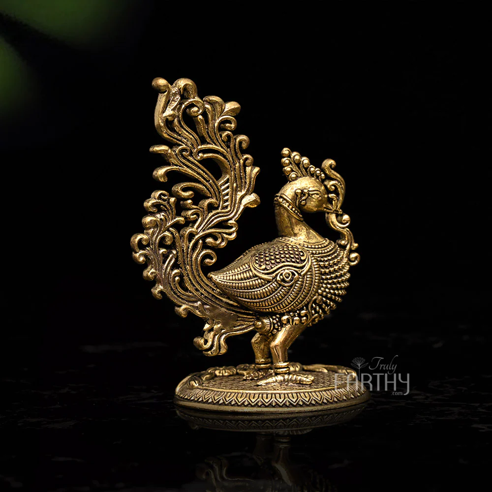 Small Superfine Peacock | Brass Statue - Image 5