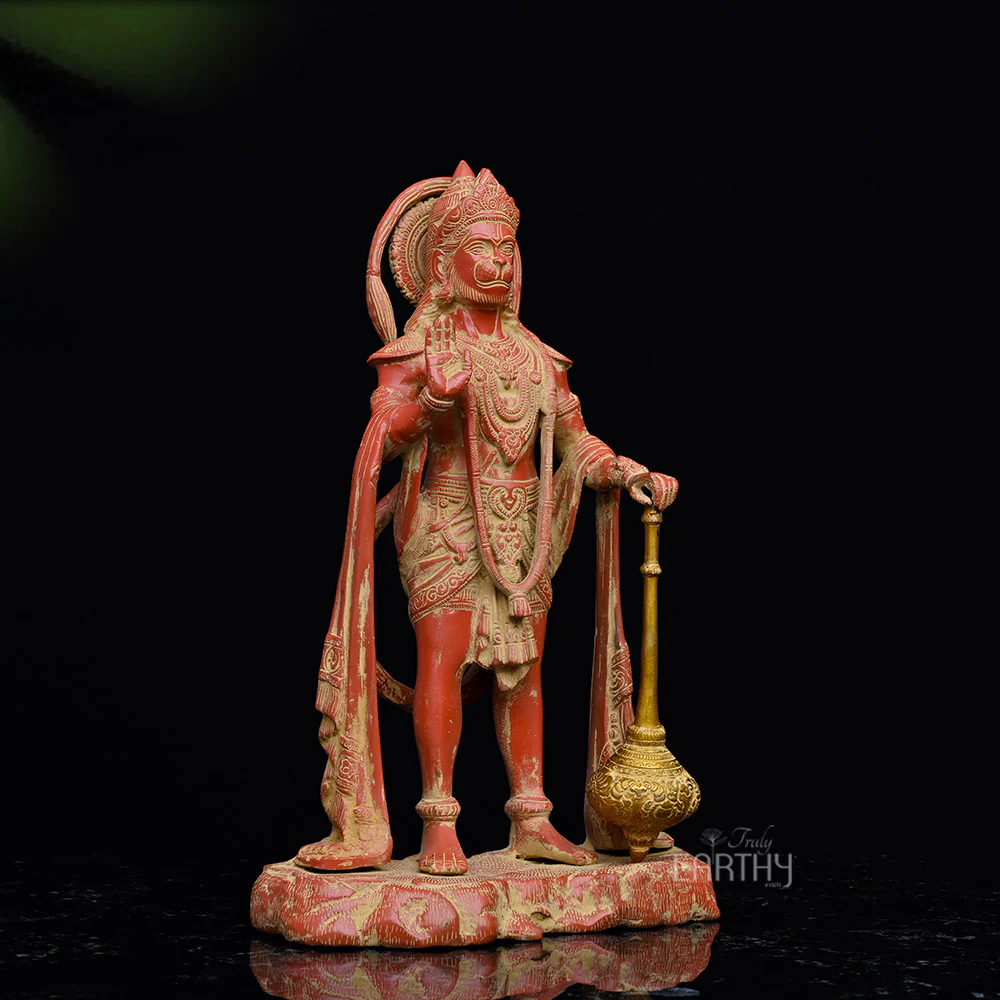 Standing Hanuman Ji Brass Sculpture - Image 5