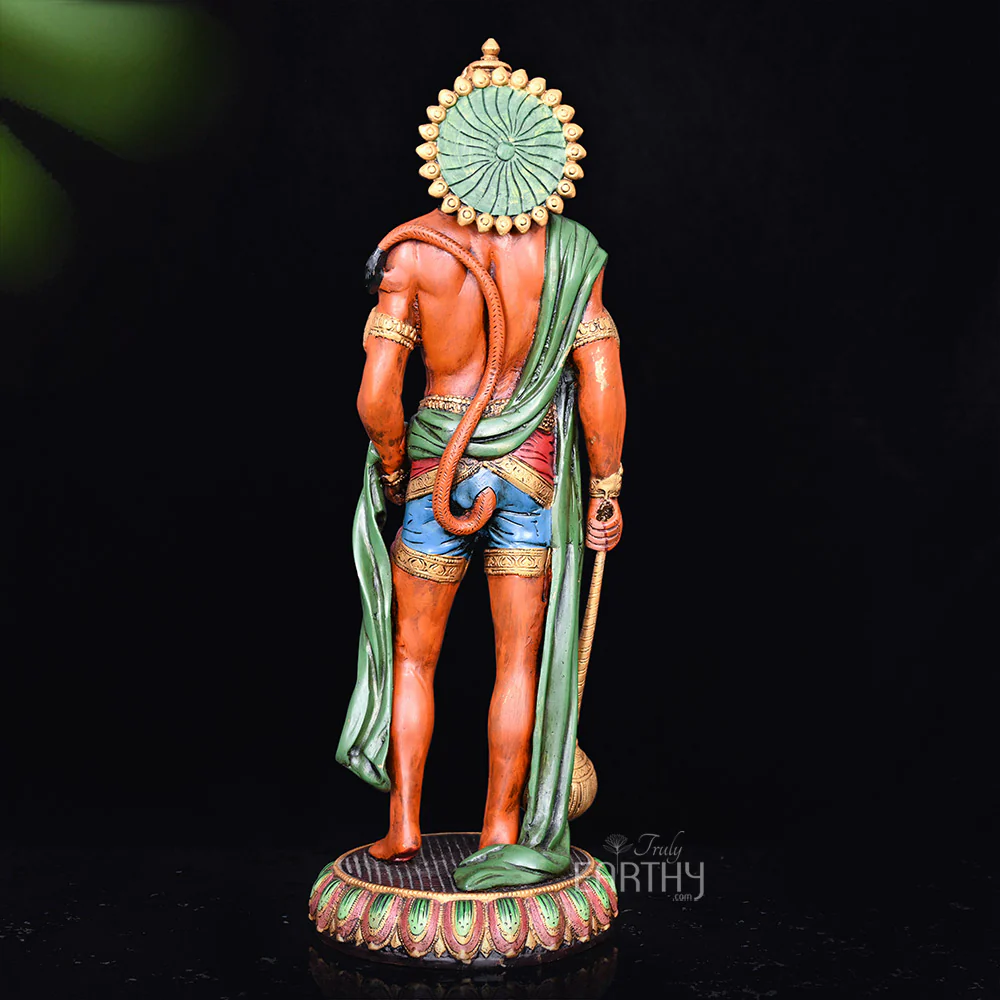 Standing Hanuman Ji Brass Statue ( 58.4 cm l Weight - 12.2 Kg) - Image 4