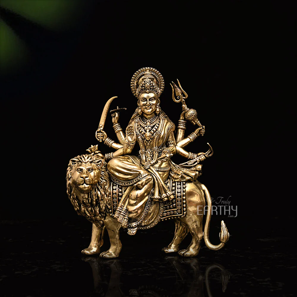 Superfine Durga Statue (Brass) - Image 3
