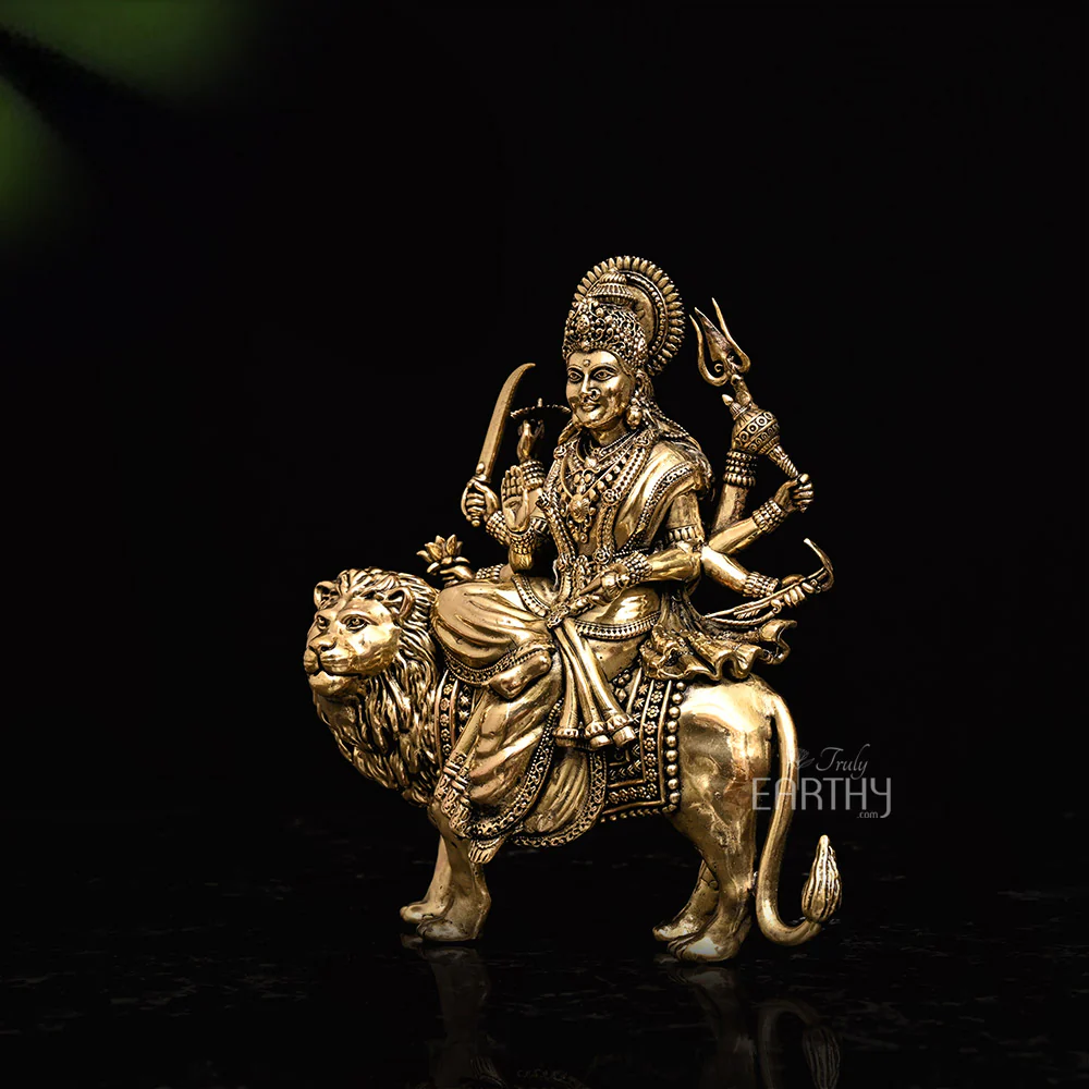 Superfine Durga Statue (Brass) - Image 4