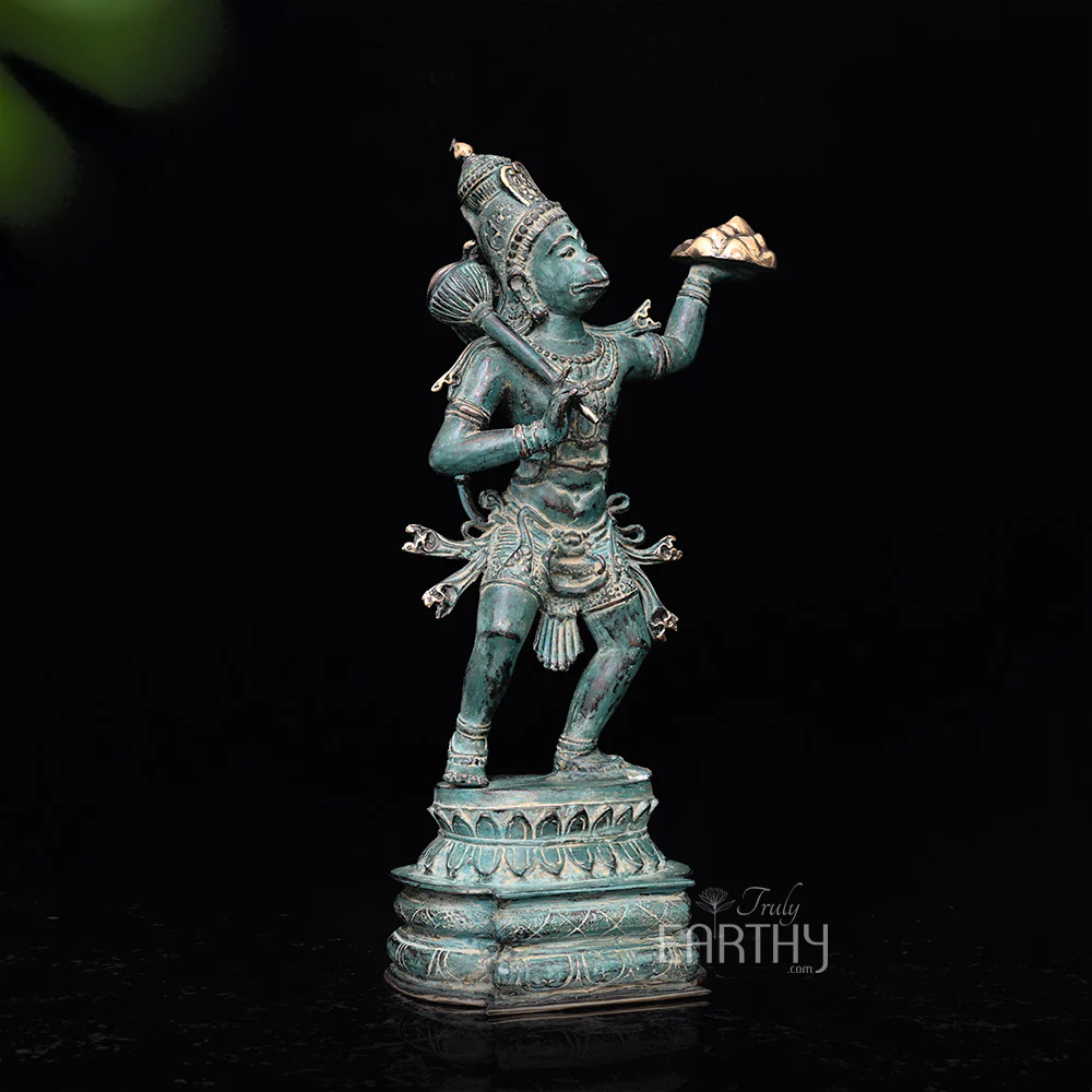 The Hanuman - Bronze Sculpture (Dark Green) - Image 4