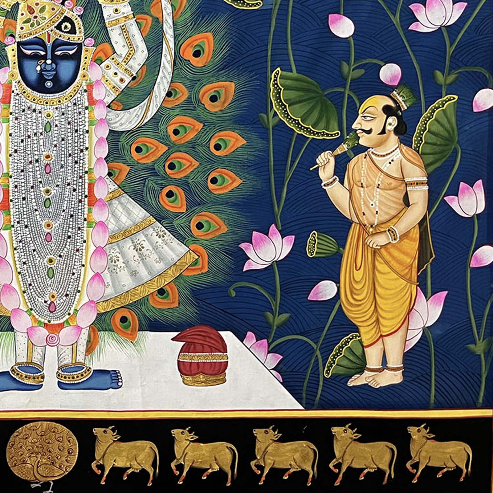 Traditional Pichwai Painting - Shrinathji (Unframed) - Image 3