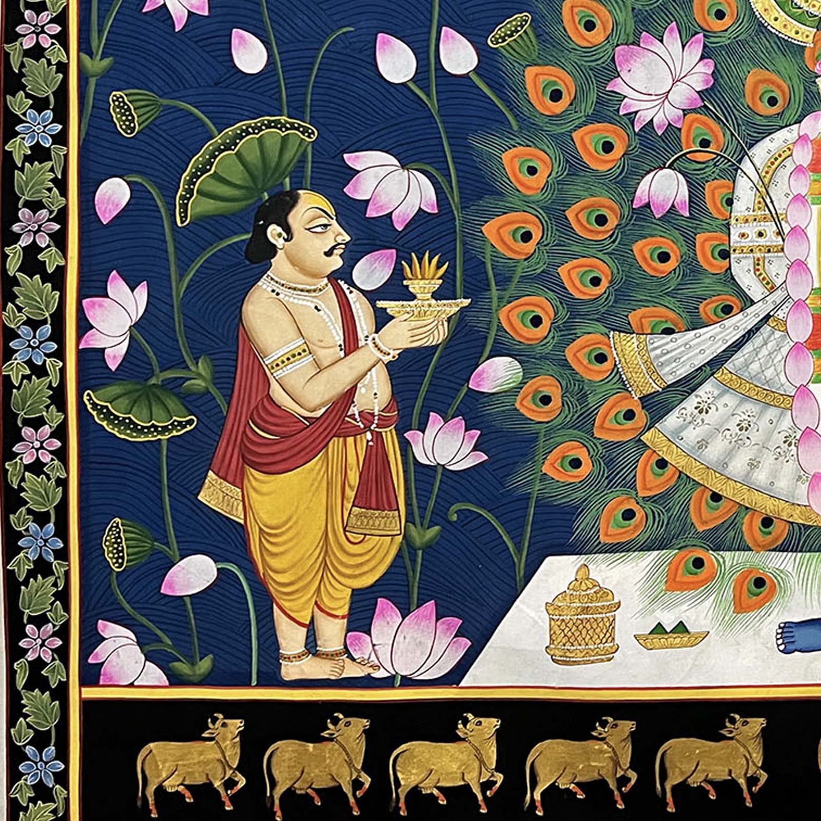 Traditional Pichwai Painting - Shrinathji (Unframed) - Image 4