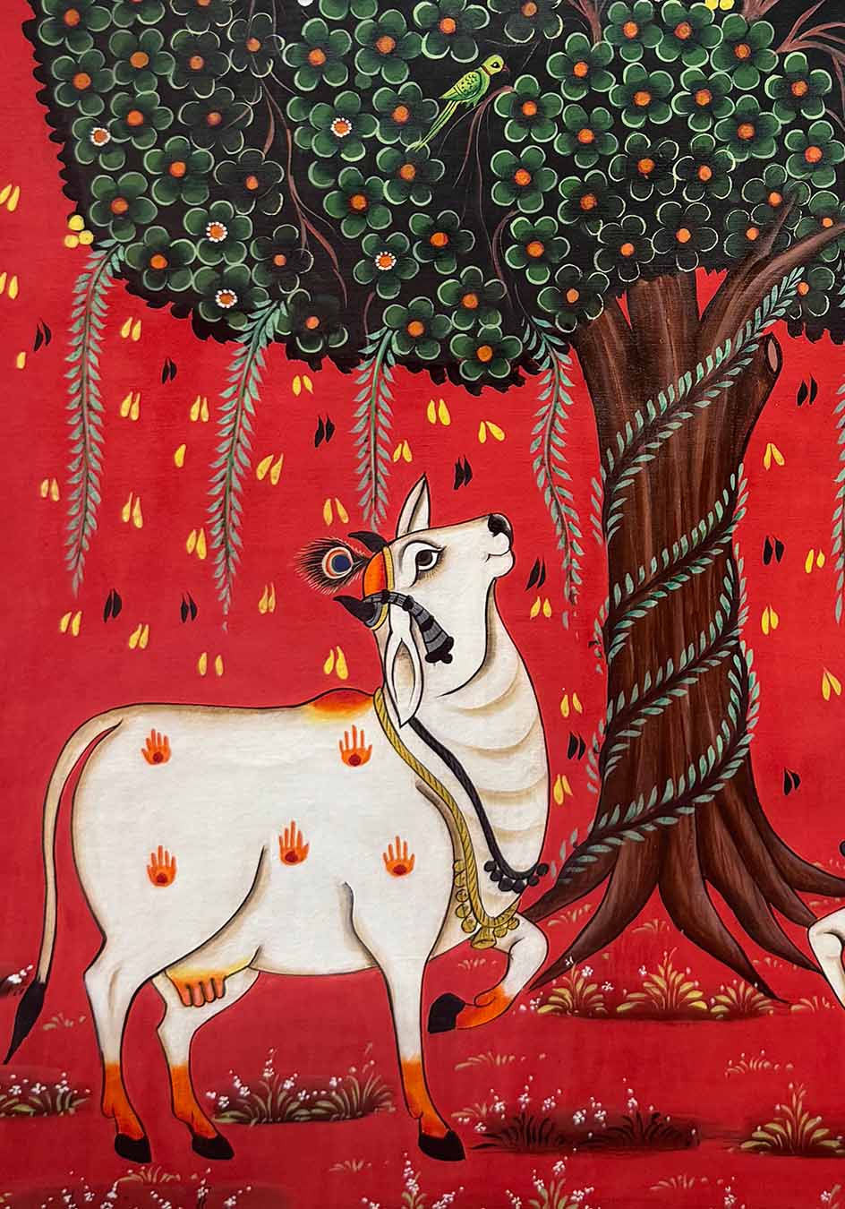 Tree of Life & Cows - Handmade Painting (Unframed / 60.9 x 91.4 cm) - Image 3