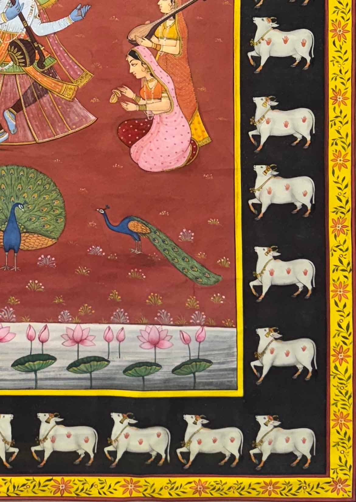 Vintage Raas-Leela - Handmade Painting (Unframed / 121.9 x 182.8 cm) - Image 4