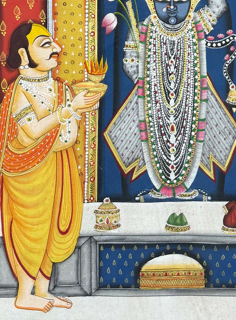 Vintage Shrinathji Pichwai - Handmade Painting (Unframed) - Image 3
