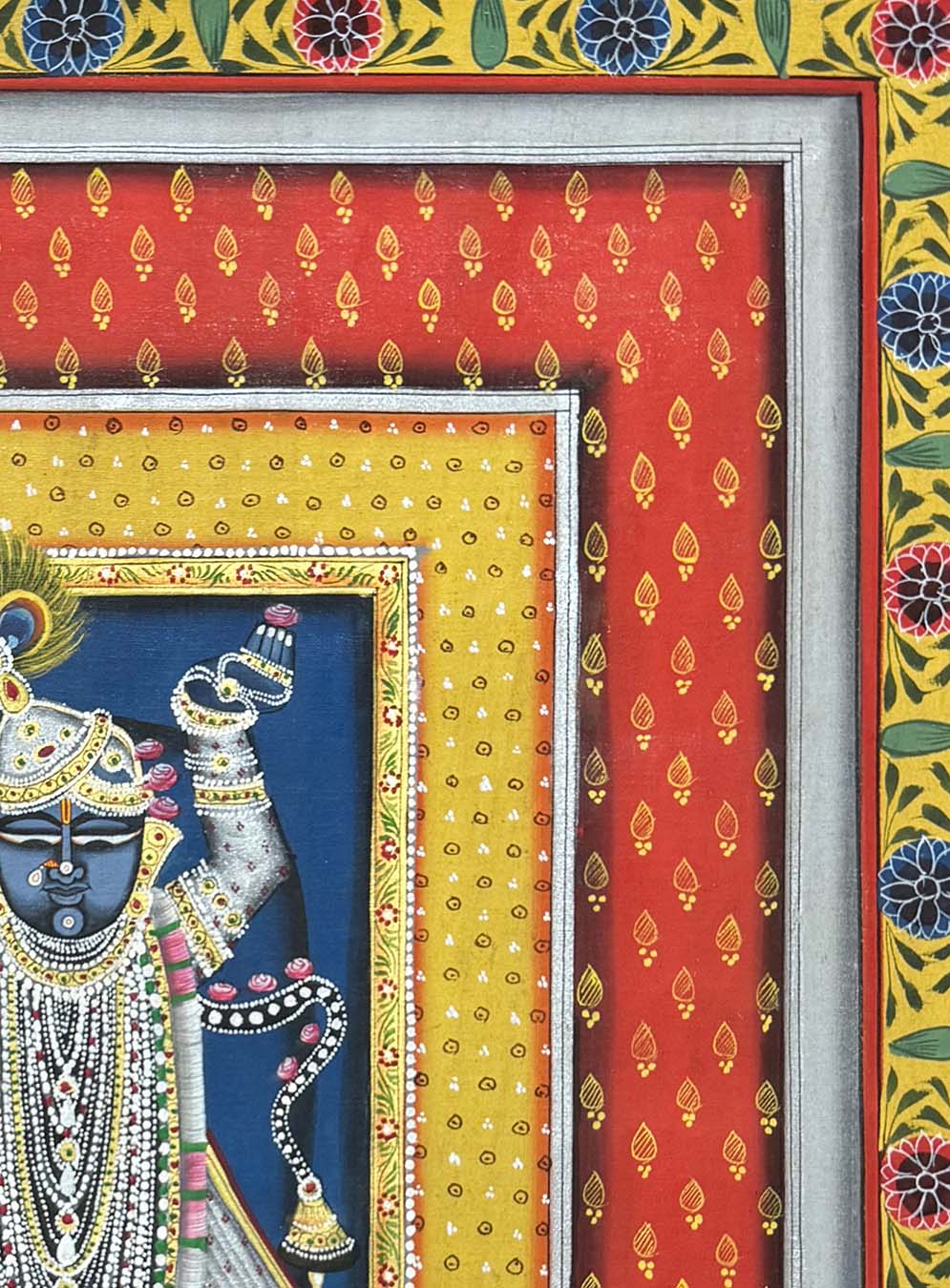 Vintage Shrinathji Pichwai - Handmade Painting (Unframed) - Image 4