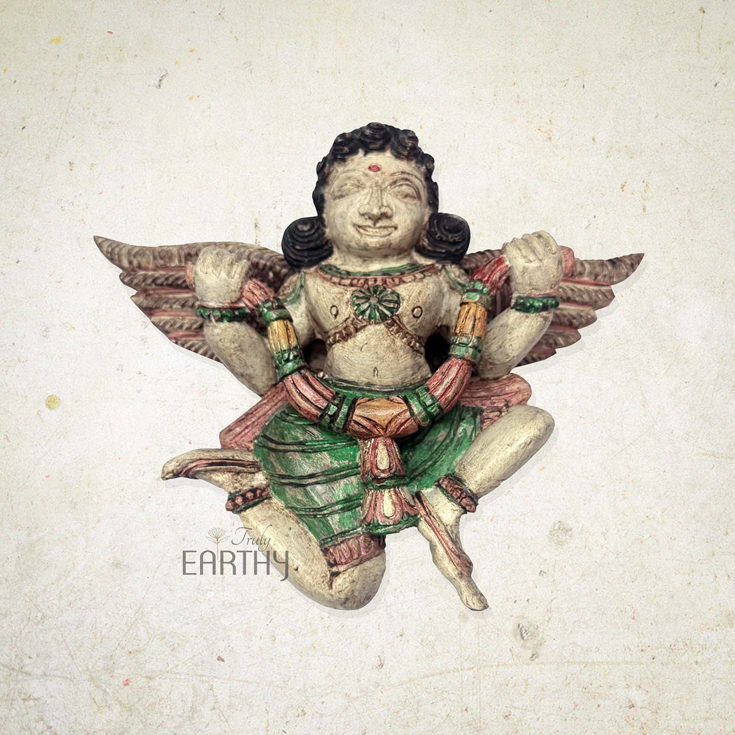 Wooden Angels with Garland (Set of 2 / Wall Hanging) - Image 2